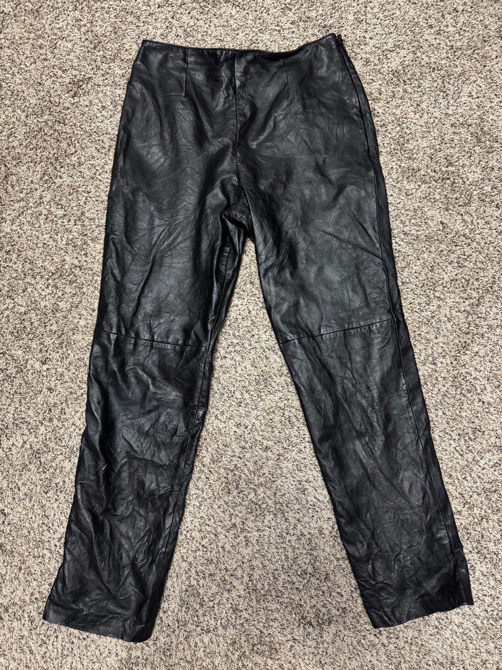 Margaret Godfrey Black 100% Leather Straight Leg Pants
